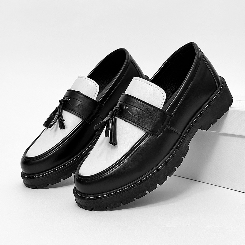 Men's Leather Shoes 2026 Summer Men's Loafers Slip-On Thick-Soled Height-Increasing Youth Casual British Trendy Cross-Border