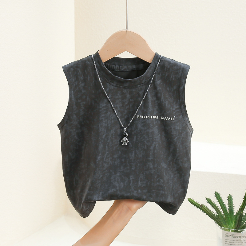 7845 Chaleco sin mangas para niños, chaleco guapo de verano para niños, vestido de verano para bebés, top delgado para niños, honda para niños