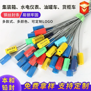定制钢丝封条快递物流防盗扣集装箱钢丝铅封油罐车抽紧式钢丝封条