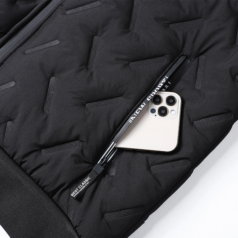 Chaqueta Acolchada de Talla Grande para Hombre de Poliéster con Capucha para Invierno