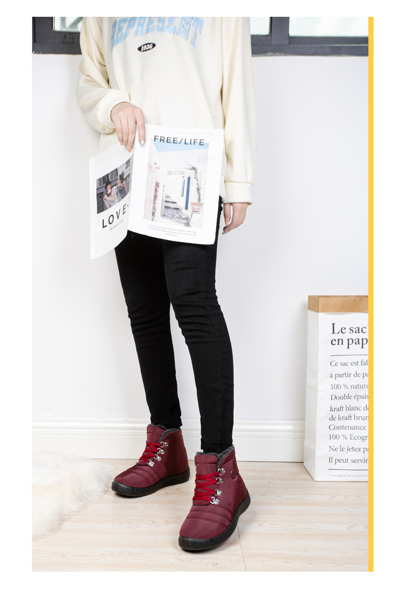 Bottes de neige en coton pour femmes, chaussures hautes, imperméables, antidérapantes et chaudes, nouvelle collection 2022_voghion.com