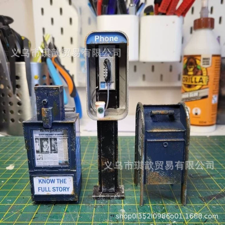 Трансграничный Новый масштаб 1:12 мини-американский Металл Мини общественный телефон газетные украшения производители оптом в наличии