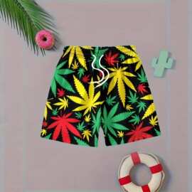 夏季新款男童卡通彩色3D数码印花潮流夏威夷沙滩裤