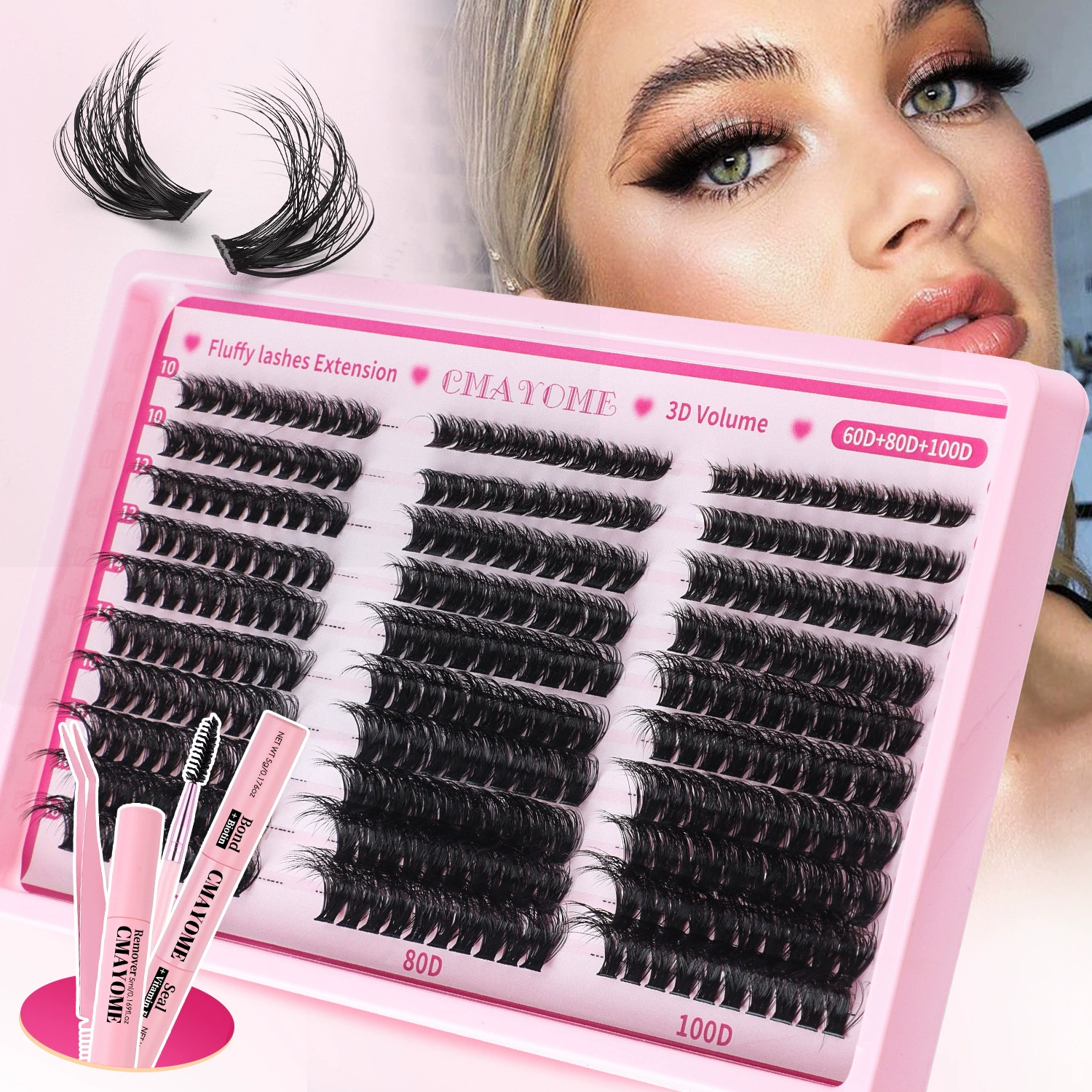 (Кросс-бордерная торговля), false eyelashes, плотный набор, 18 мм, отдельные пучки ресниц, DIY