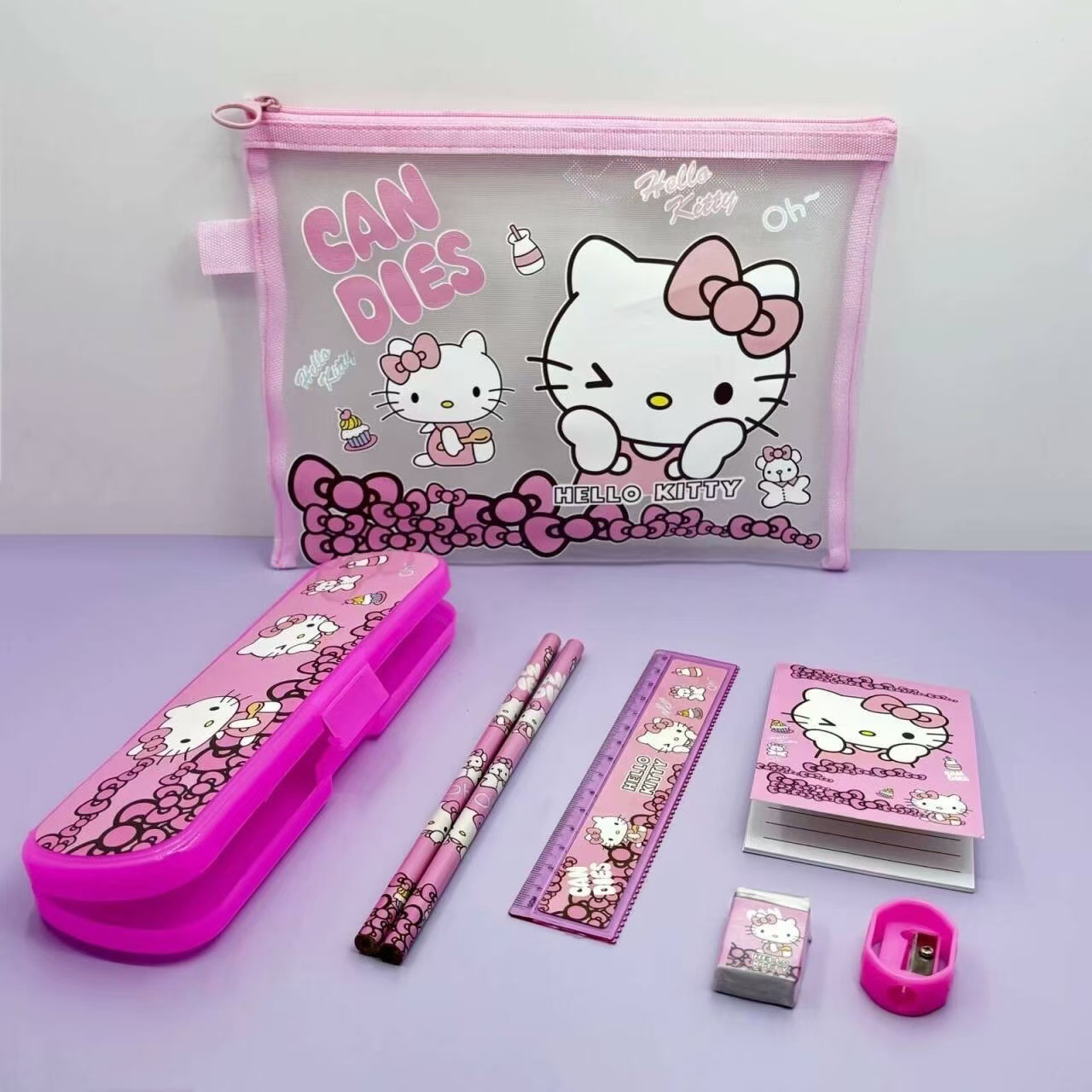 Sanrio lápiz gobernante lápiz papelería traje coolomi Escuela Primaria estudiante material escolar archivo bolsa 61 regalo