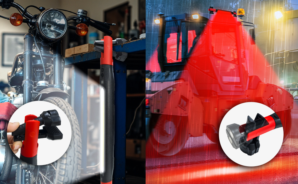 Cross-border multi-functional magnetic work light, COB high-brightness automotive engine inspection light, with ultra-long battery life and emergency lighting capabilities