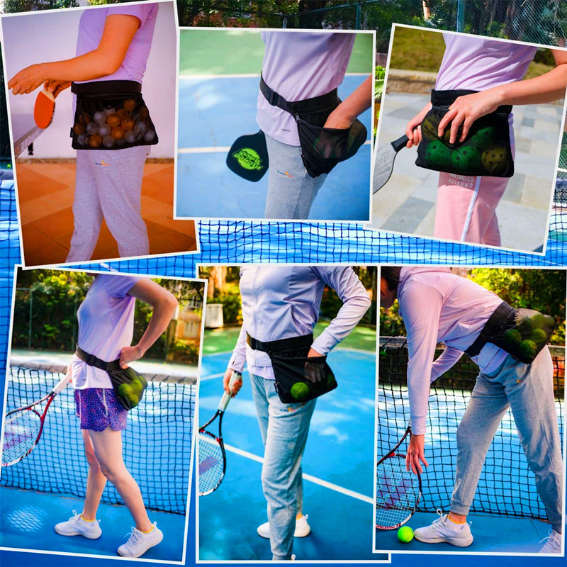 Sac de rangement portable pour balles de tennis, tennis de table, balles de golf, sac de taille pour balles d'entraînement et d'apprentissage du service_voghion.com