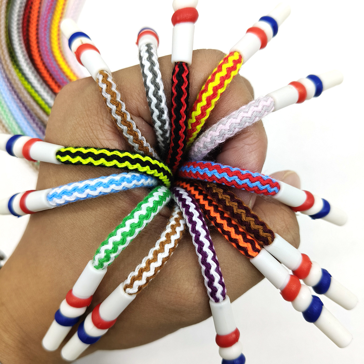 48 colores 5mm poliéster algodón de dos colores ondulado cinturón de pantalón redondo corda de ropa accesorios cuerda redonda tejida DIY mano