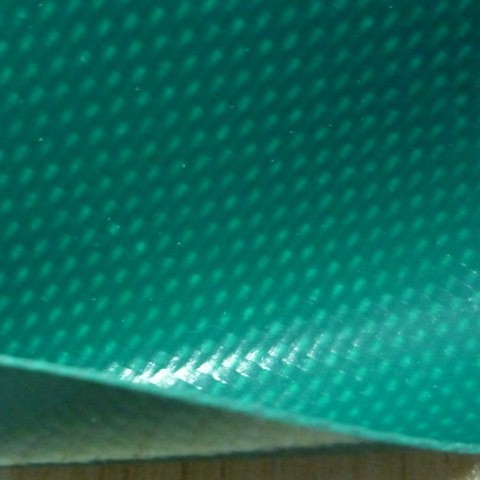 亮面绿色1000D*20*20耐磨PVC刀刮夹网布包装材料