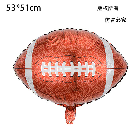Juego de rugby temático globo casco trofeo de rugby post de portería decoración deportivo diseño de globo de aluminio