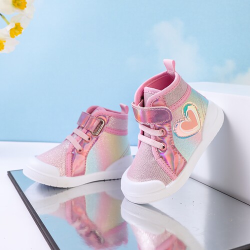 Children's cloth shoes high-top spring and autumn girls 'shoes cute princess shoes non-slip casual skate shoes shell toe sneakers