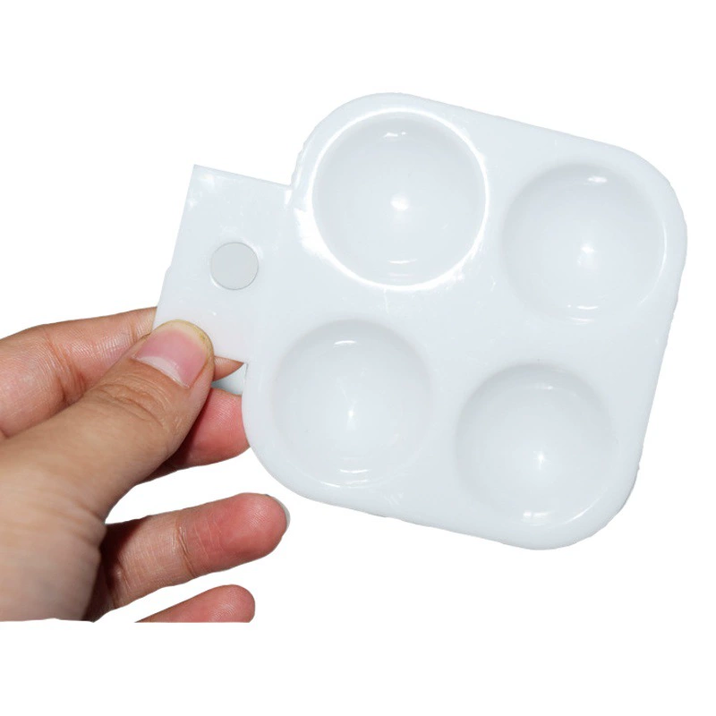 Оптовые белые пластиковые палитры для рисования, поддоны для красок для детского творчества с акрилами, акварелью и гуашью.