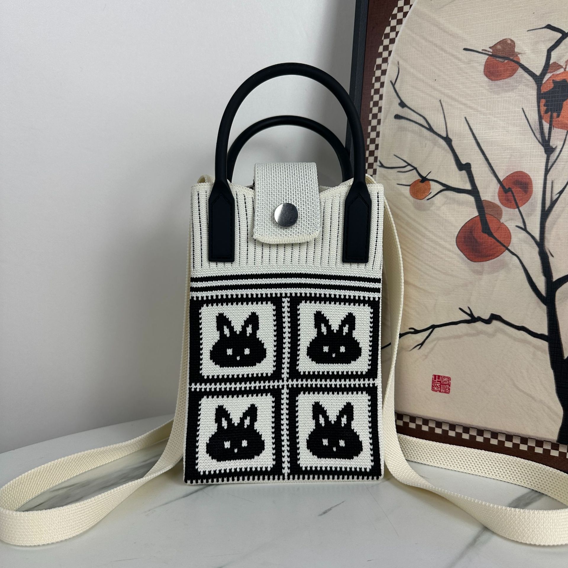 New trendy knitted phone bag from ins, unique and versatile, can be worn as a shoulder or crossbody bag, essential for going out, available in multiple colors