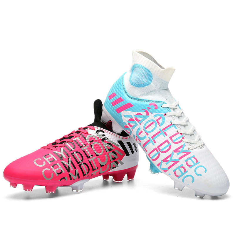 Al por mayor zapatos de fútbol de los hombres y las mujeres de Ag transpirable de color de Pato Mandarín alta-top Edición Limitada casual hierba de uñas largas zapatos de entrenamiento para niños