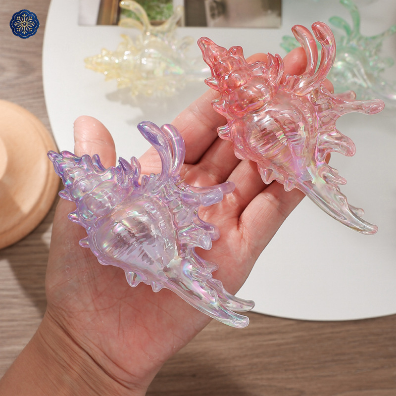 跨境热销3D炫彩海螺抓夹女高端度假风鲨鱼夹发饰可拆卸设计|undefined