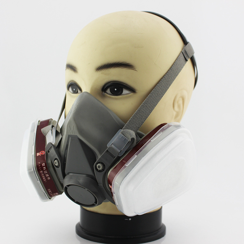 亿诚6200双罐防尘毒半面具 农业打农药工厂车间喷漆橡胶防毒口罩