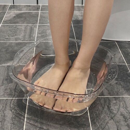 Transparent washbasin for home girls ins style high-looking bathroom square plastic basin student dormitory small washbasin