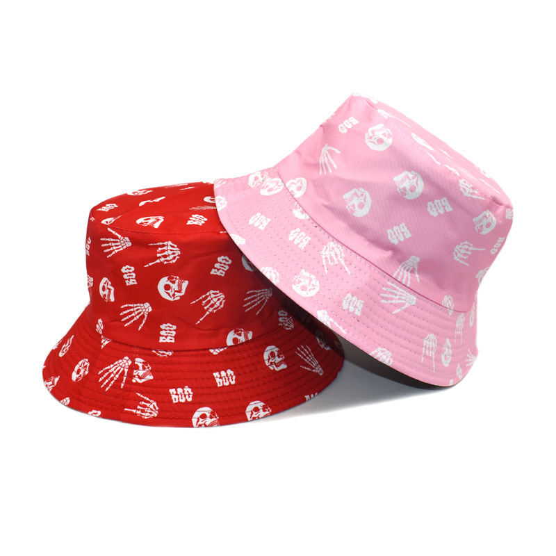 Unisex Basic Skull Wide Eaves Bucket Hat display picture 4