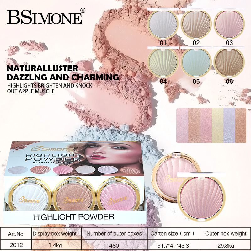 Polvo de brillo corporal de clavícula perlado de concha BSIMONE exclusivo transfronterizo