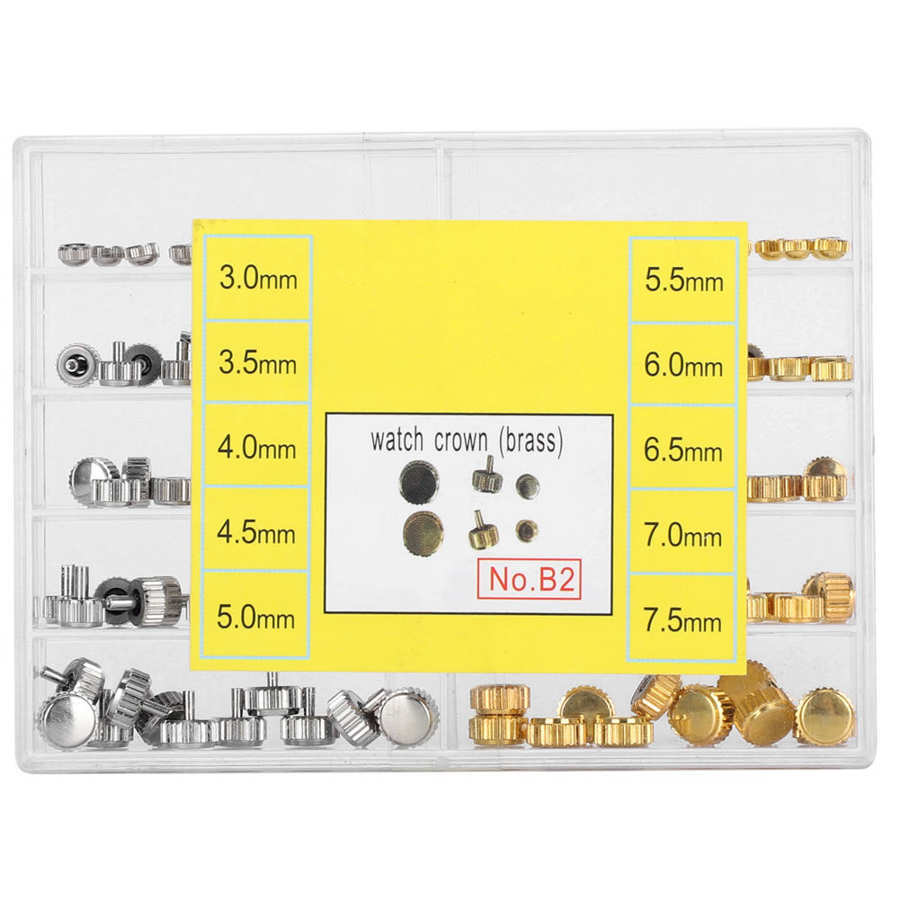 钟表工具 手表把头 3.0-7.5mm10格装手表把的 NO.B2把头配件盒装