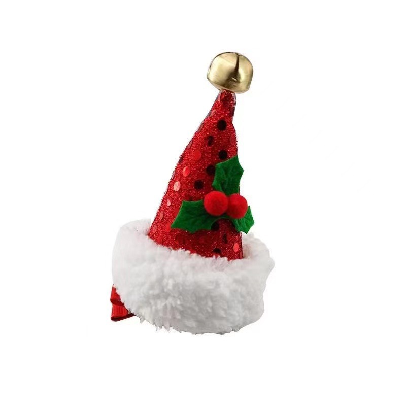 Navidad transfronteriza sombrero brocas de pelo hojas de peluche campana brocas de pelo fiesta decoración brocas de pelo Navidad creativas brocas de pelo