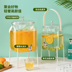 冷水桶蛇口付き飲料桶棚付きレモンフルーツ茶桶ジュース缶泡瓶手持ち冷水筒
