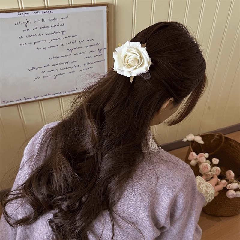 Sen Rose clip de cabello de mujer de alto nivel detrás de la cabeza de un clip de boca de pato medio clip de cabello clip de cabello tocado