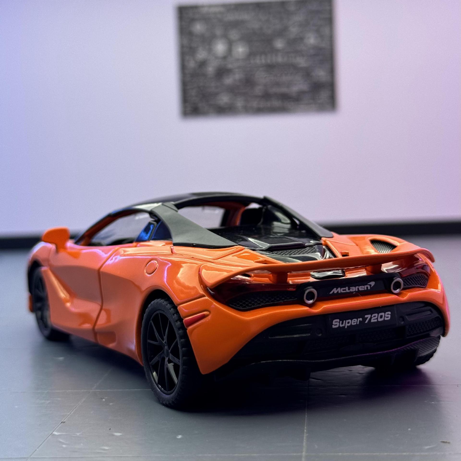 Lijiaxin modelo de coche de aleación 1:32 McLaren 720S coche deportivo retroceso juguetes para niños decoración de modelo de sonido