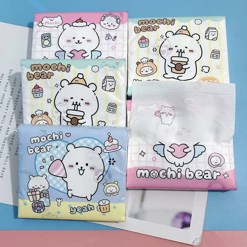 ทิชชู่พิมพ์ลายดอกไม้สีขาวเล็ก (1 แพ็ค)