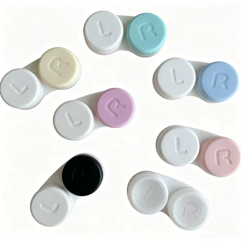 In-Stock Double Case Colorful Multi-Color Simple Style Contact Lens Case Beauty Lens Case Care Box Companion Box A209