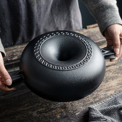 加厚鑄鐵烤紅薯鍋家用烤地瓜鍋烤肉鍋烤涮一體鍋燒烤爐烤紅薯神器