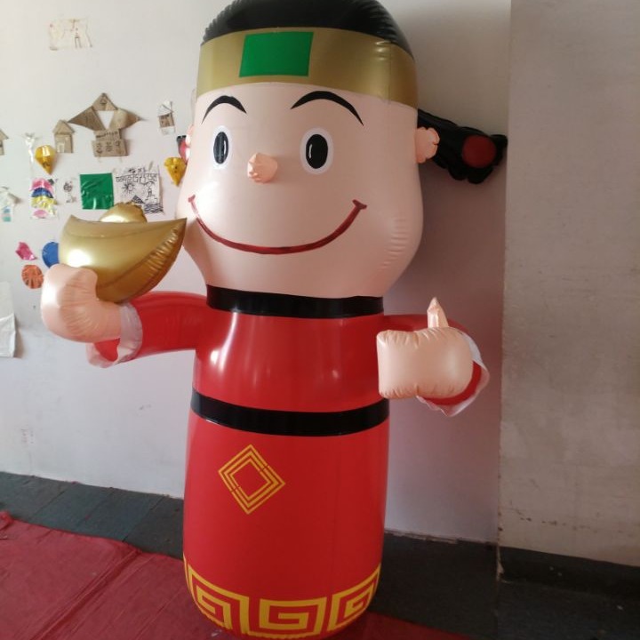 充气闭气PVC财神爷气模卡通模型财神新年春节装饰吉祥物人偶气球
