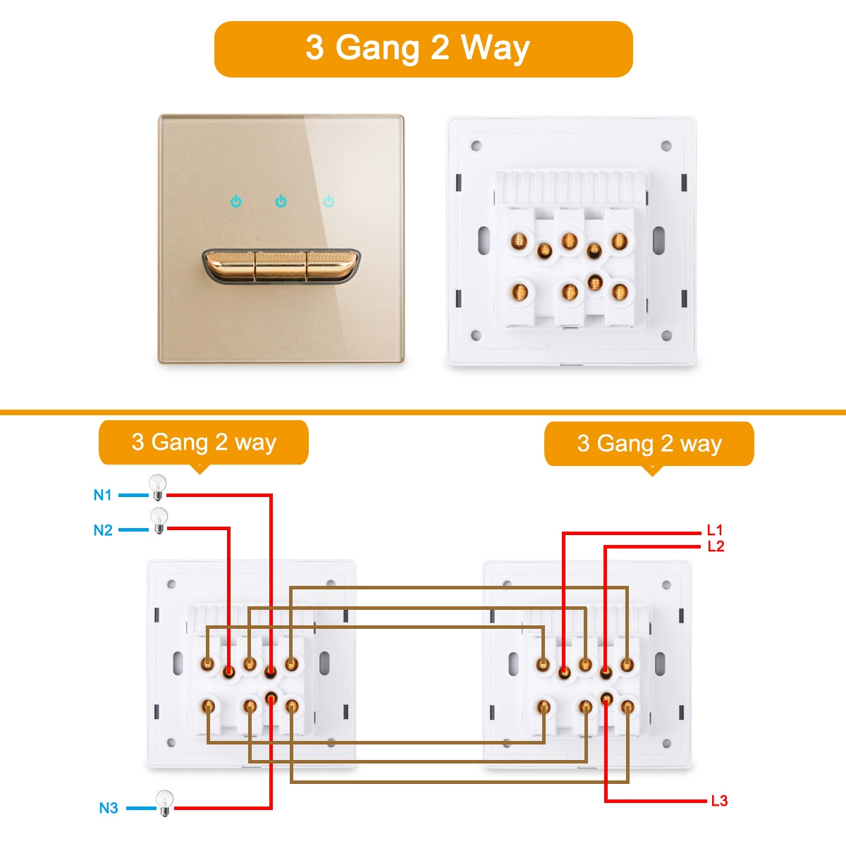 Switch key, glass light panel, LED wall universal lamp