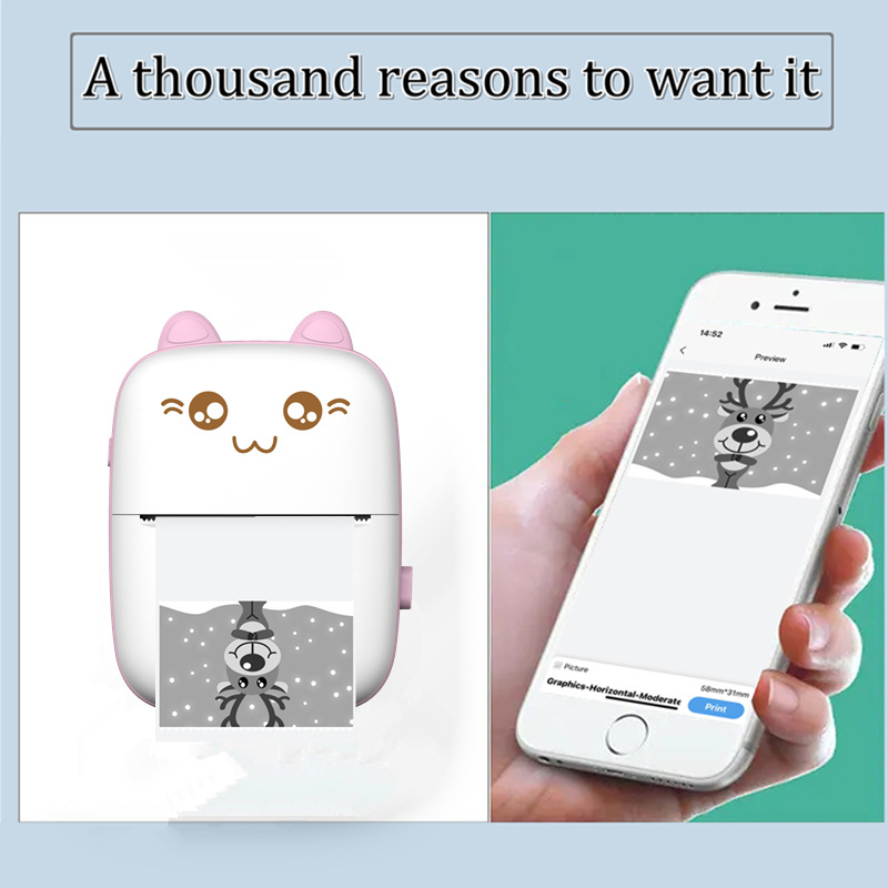 Xunchen hd pregunta equivocada impresora pequeño meow foto goo ayudar a los estudiantes tarea barato artefacto