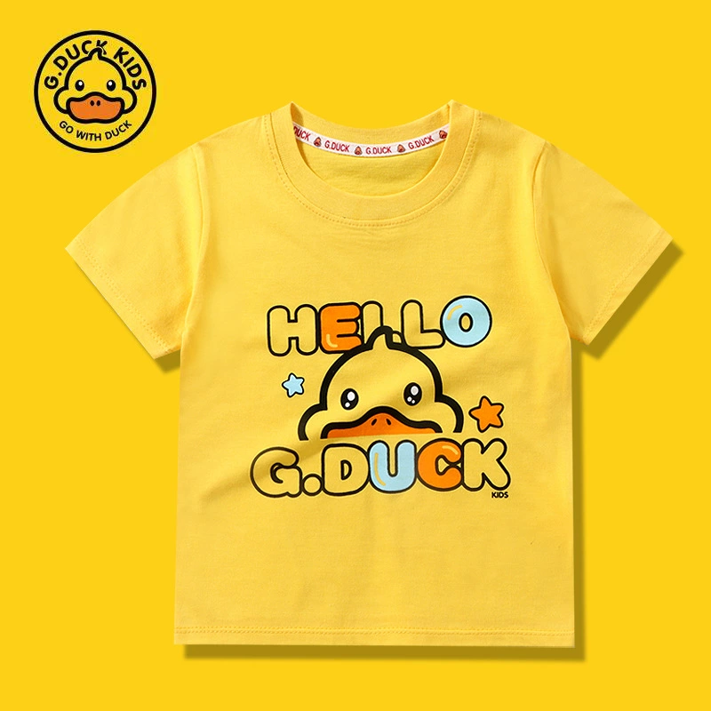 B.Duck, летняя детская хлопковая тонкая футболка для мужчин и женщин для отдыха, летняя одежда, с коротким рукавом, детская одежда