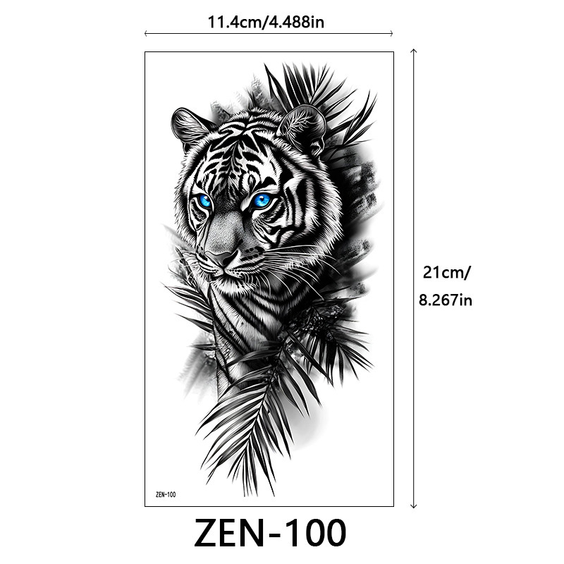 新品跨境 ZEN小全臂纹身贴半臂纹身贴动物花朵万圣节纹身贴tattoo|undefined