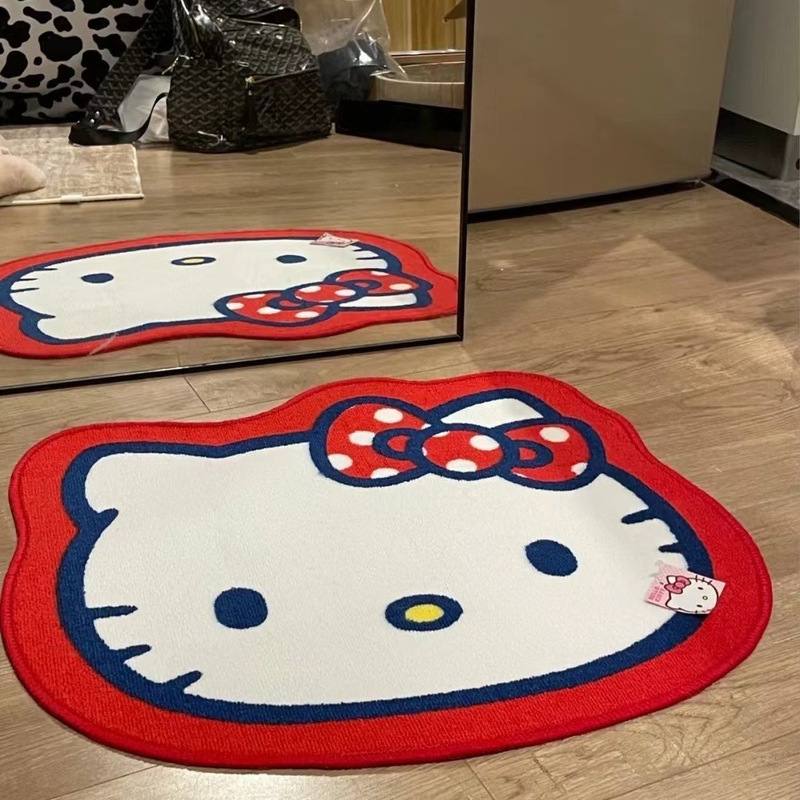 凯蒂猫浴室地垫柔软仿羊绒卫生间吸水垫可爱卡通卧室隔凉脚垫TEMU|undefined