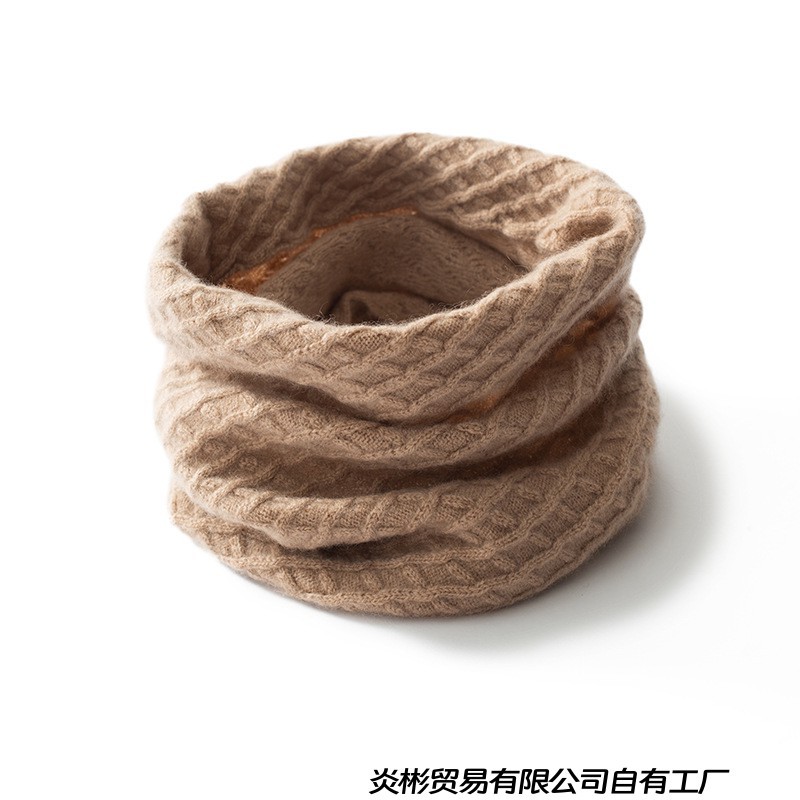 Wholesale cross-border solid color cashmere neck warmer pullover scarf for men and women, suitable for spring, autumn, and winter, neck protection, knitted cashmere, warm