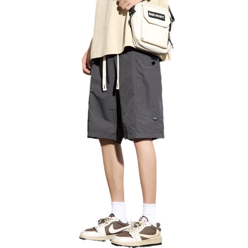 NASA Tooling Shorts Men's 2024 Summer Ice Silk Quick-drying American Style Trendy Brand Loose Straight Pants Casual Shorts
