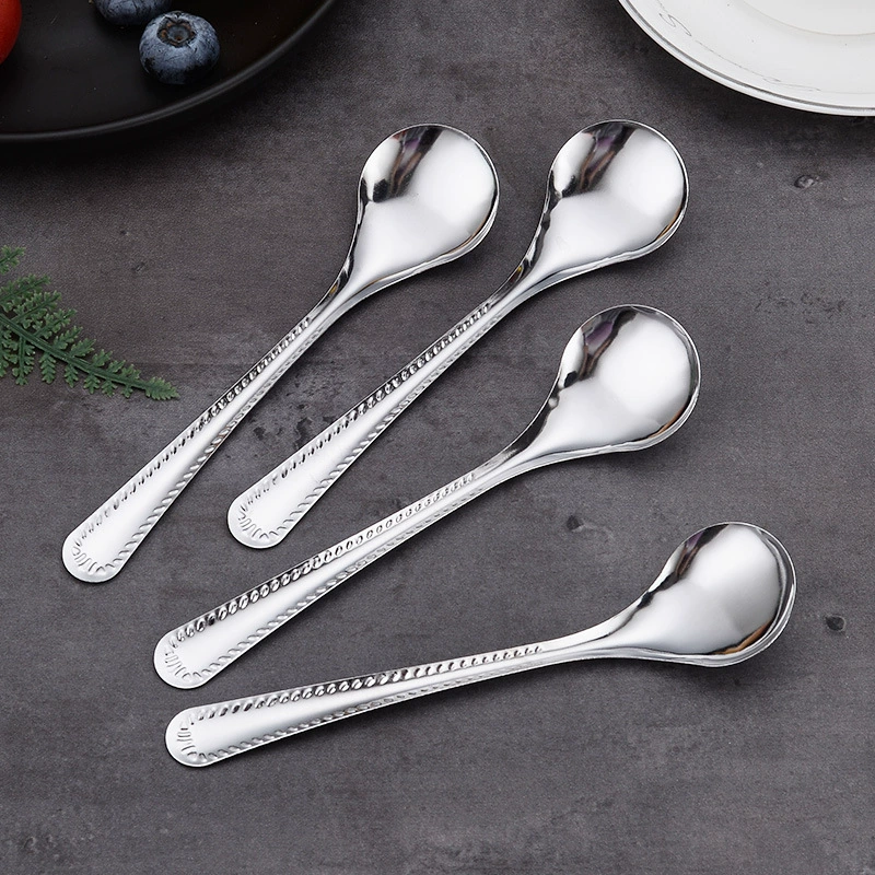 Новая ложка из нержавеющей стали Бытовая креативная Капля воды мороженое десертная ложка для мороженого Корейская длинная ручка кофейная ложка