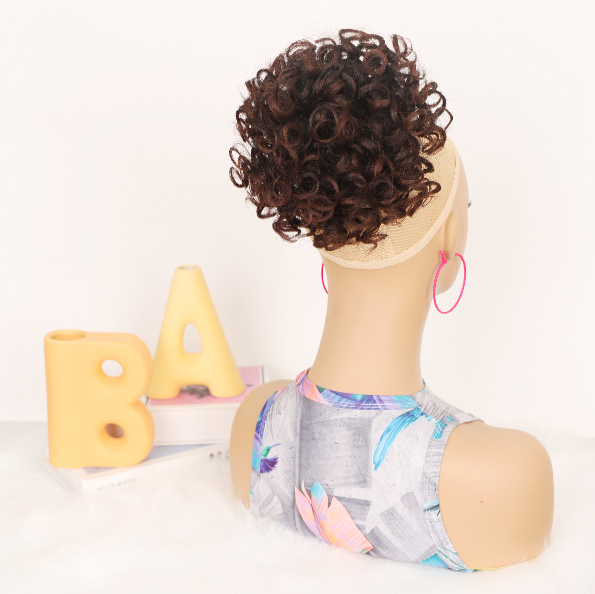 Borsa per parrucca con coulisse elastica, per ricci ondulati e grandi, con coulisse, borsa per capelli disordinati, in fibra chimica, per parrucca in seta ad alta temperatura_voghion.com