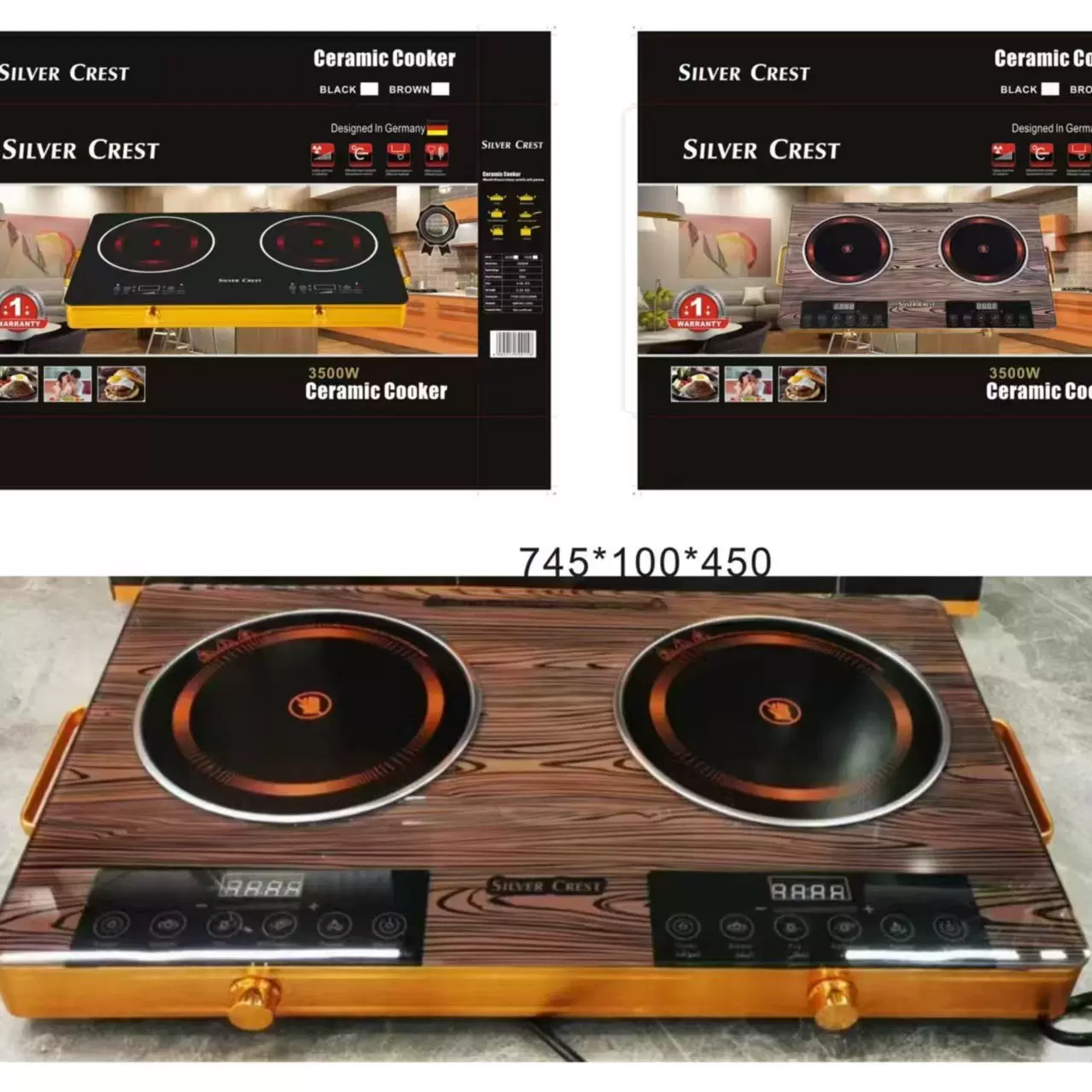 跨境外贸多功能微晶家用电陶炉大功率红外线炉大火力双炉电陶炉