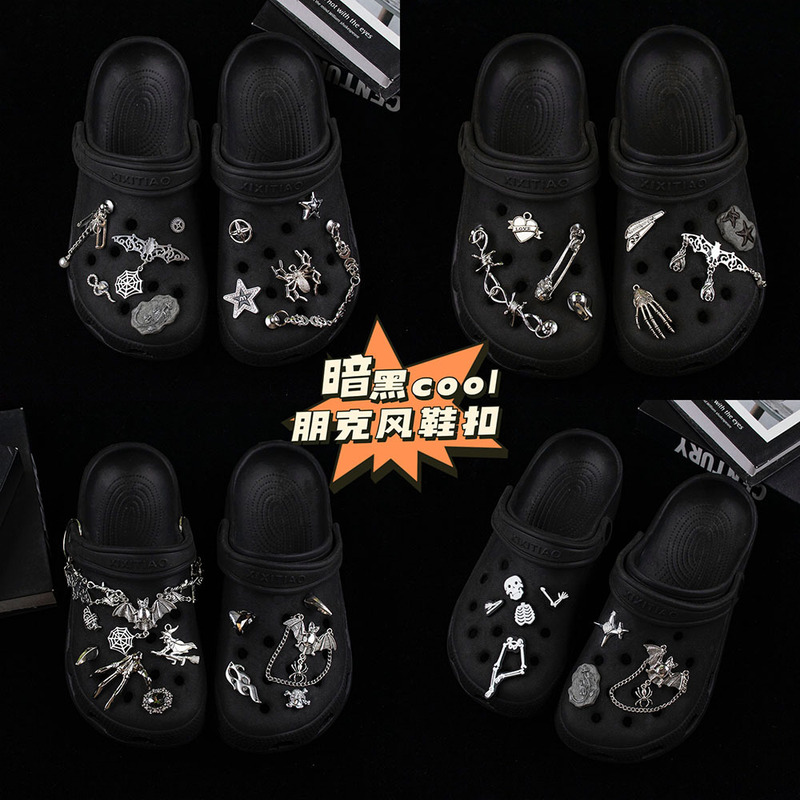 Amazon Cross-border Hole Shoes DIY Accessories Halloween Punk Style Bat Spider Magic Claw Shoe Flower Disassembled Shoe Buckle Amazon Cross-border Hole Shoes DIY Accessories Halloween Punk Style Bat Spider Magic Claw Shoe Flower Disassembled Shoe Buckle