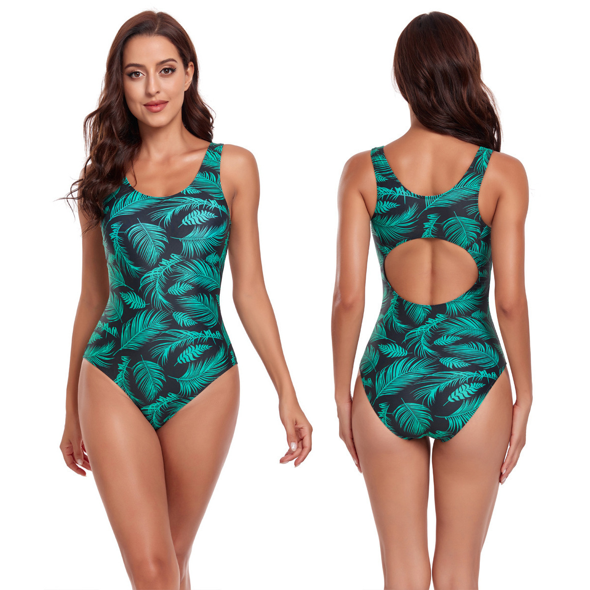 European and American One-Piece Swimsuits for Women, Backless, Plus Size, High Elasticity, Quick-Drying, Vacation Cross-Border Swimwear