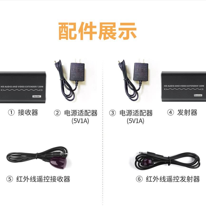 HDMI extender 120 meters without picking network cable extender IR infrared 60 meters transmitter POC signal amplification and stability