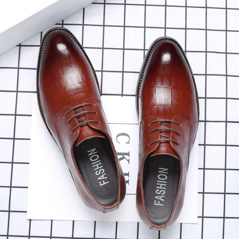 Новые мужские туфли из натуральной кожи Коричневые с мягкой подошвой Деловые повседневные новые свадебные туфли Остроконечные дышащие Молодежные кожаные туфли для свиданий Модные