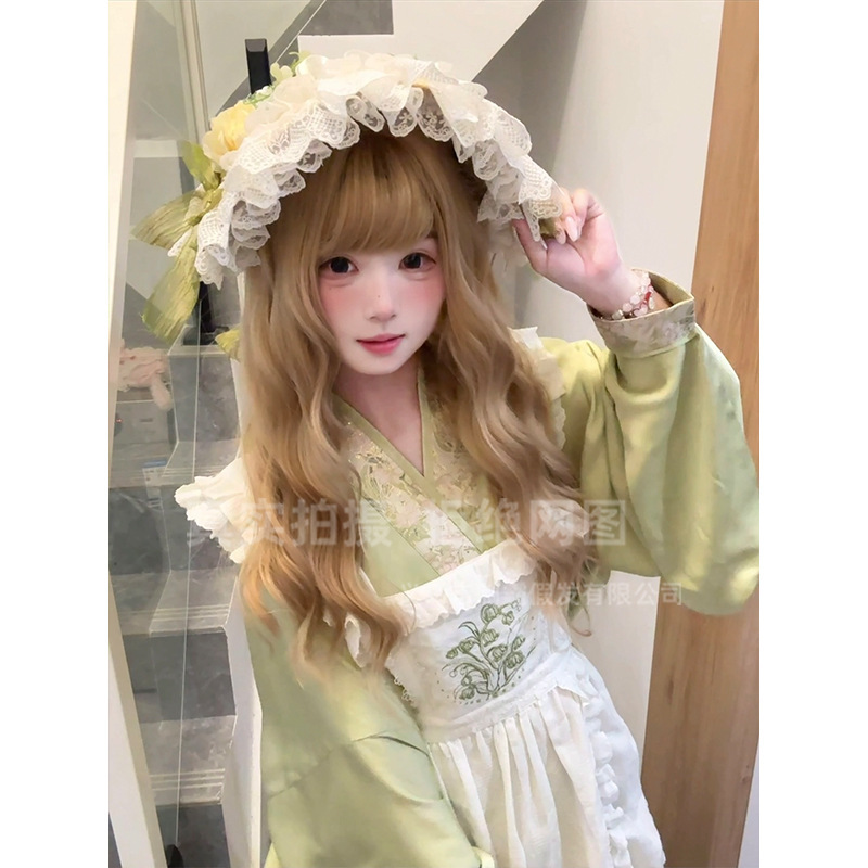 制覇ウィッグ ゴールデンかわいい人形 デイリーファッション ロリータ 年齢軽減 美白 甘い女性 フルヘッドセット 外国貿易|undefined