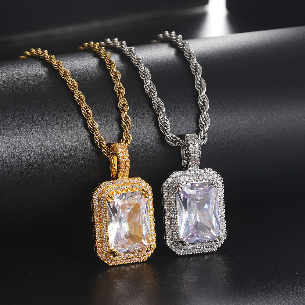 Fashion Geometric Copper Inlay Zircon Pendant Necklace 1 Piece display picture 2