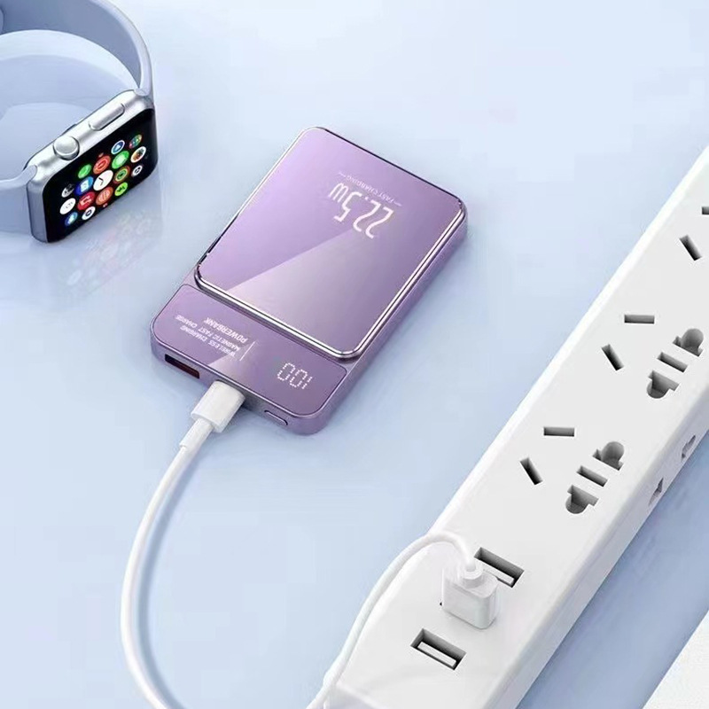 Pantalla digital inteligente 15W Lightning magnet de carga directa mini teléfono móvil cargador tesoro al aire libre fabricantes de energía portátil