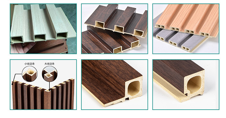 Nuevo panel de pared corrugado WPC compuesto de madera-plástico decorativo, diseño de patrón moderno impermeable, otro papel pintado